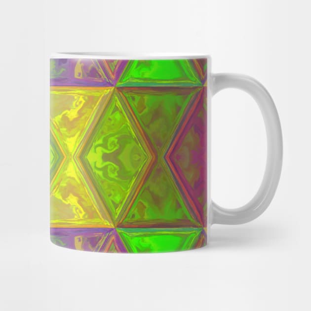 Mosaic Kaleidoscope Square Green Purple and Blue by WormholeOrbital